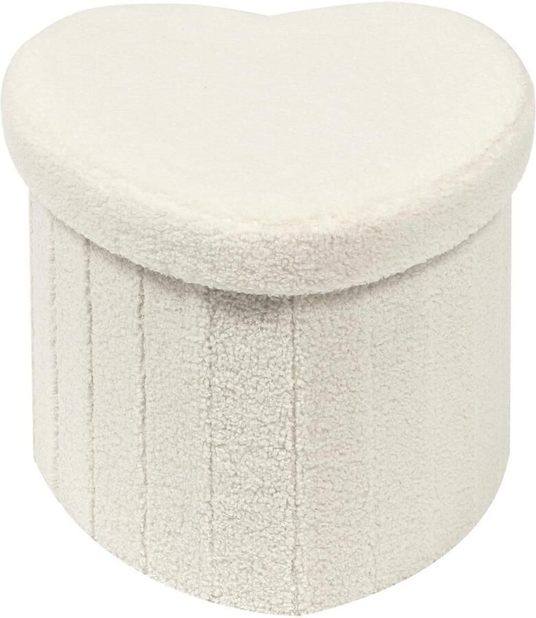 Hartvormige teddyfluwelen poef decoratief en multifunctioneel 1 stuk roze