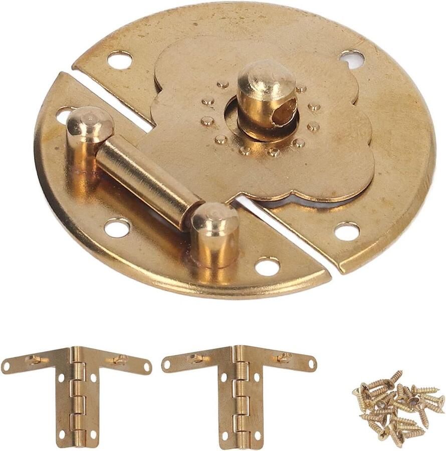 Hasp Antieke Koperen Klink Decoratieve Met Scharnier Retro Stijl Messing Sieraden Houten Kist Lade Houten Ambachten