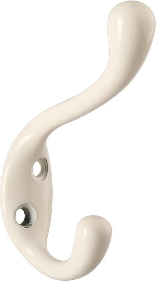 HASWARE 6-pack dubbele kapstokhaken dubbele kapstokhaken met 12 schroeven antieke vintage hangers groot zwaar uitgevoerd voor hoeden kledinghangers en handdoeken (wit)