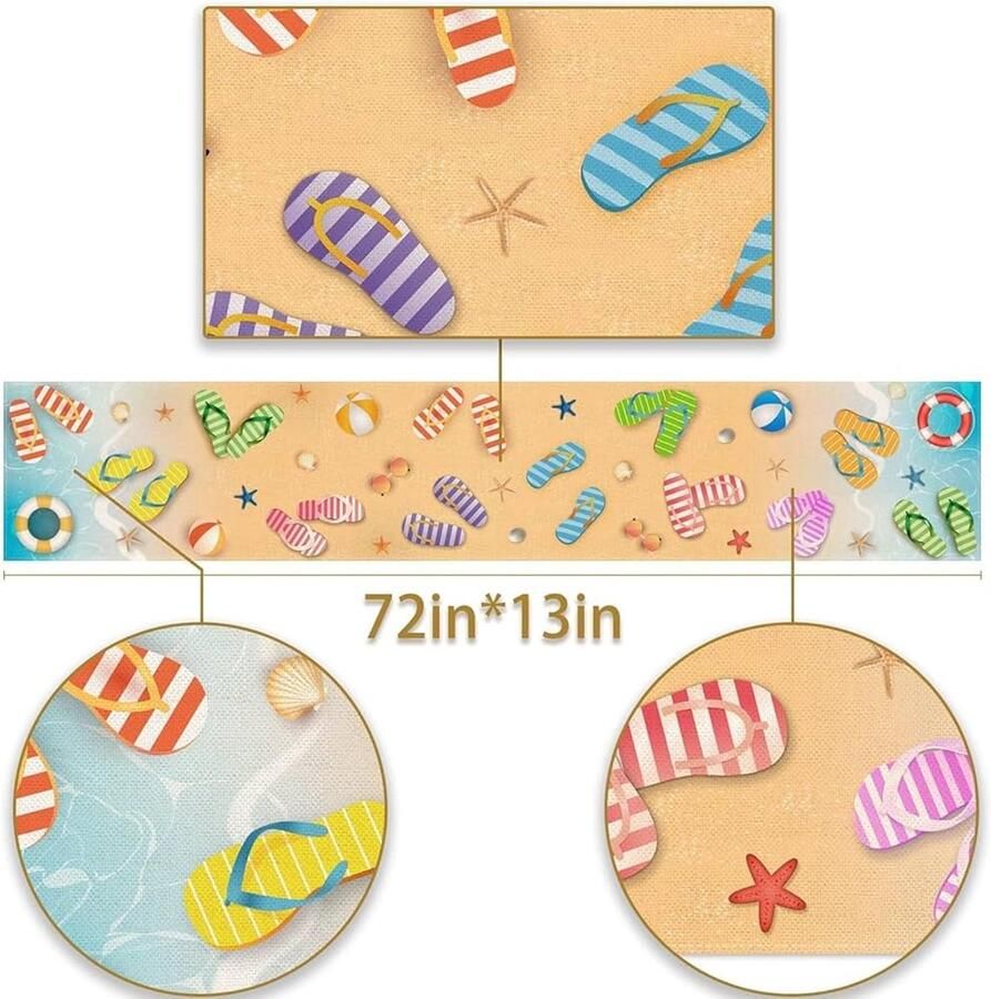 Hawaii Zomerse strandtafelloper Tropische decoratie 1 stuk Linnen