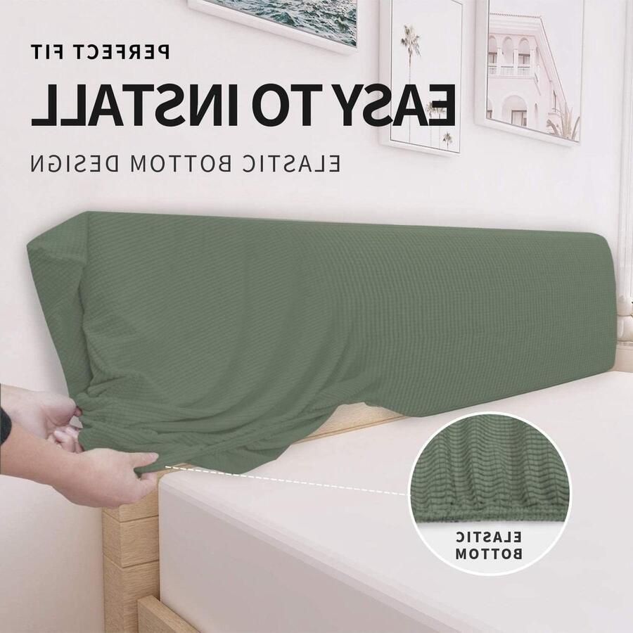 Headboard Cover Protector Plain Design Stretch Washable Removable Green 150cm hoofdbord hoes elastische
