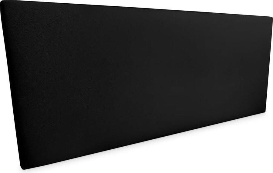 Headboard Nantes Quilted Faux Leather Cover High-Quality Practical Design Black Wood 100 x 60 cm Bed 90 hoofdbord hoes elastische