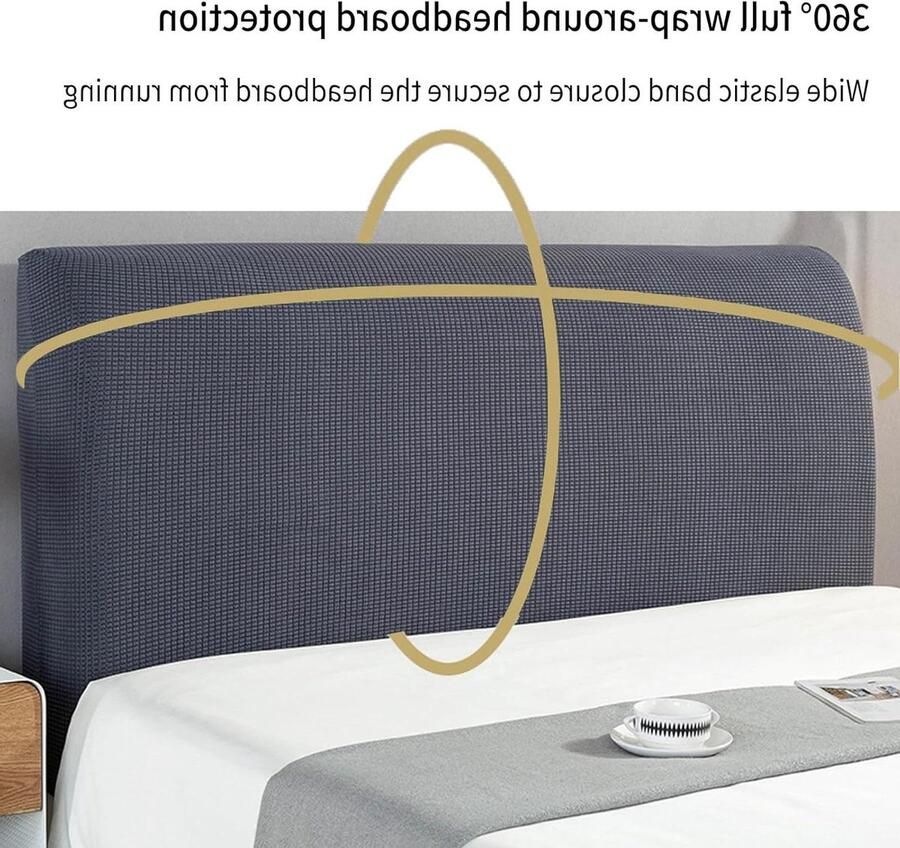 Headboard Protective Cover All-Inclusive Stretchy Padded Headboard Cover (Dark Grey 170-190cm) hoofdbord hoes elastische