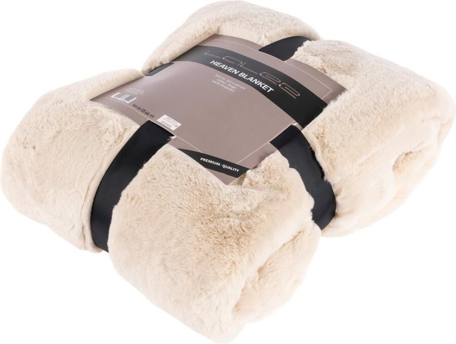 Heaven fake bont Plaid fluffy fleece deken beige 150x200 cm beige