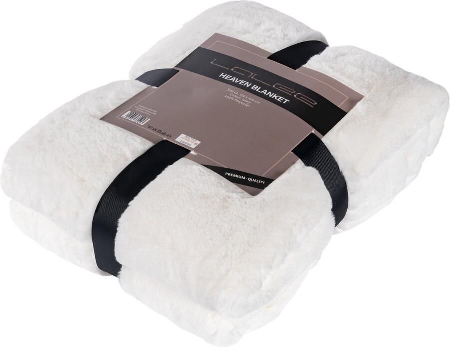 Heaven fake bont Plaid fluffy fleece deken donker ivoor gebroken wit 150x200cm ivoor