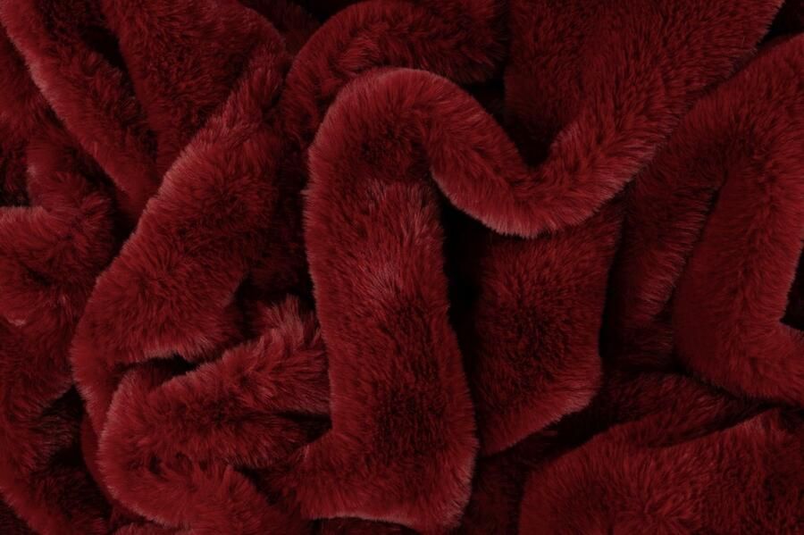 Heaven fake bont Plaid fluffy fleece deken donker rood 150x200cm bordeux Rood