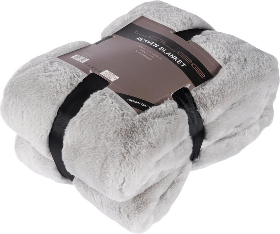 Heaven Plaid fleece Deken fluffy plaid- 150x200cm Zilver