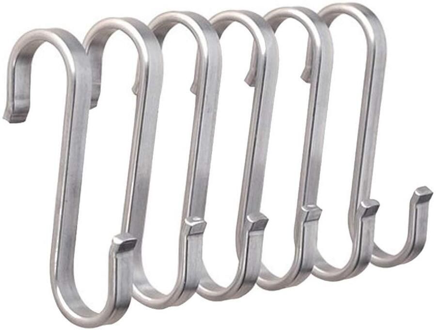Heavy Duty 304 Stainless Steel S-Shaped Metal Hanging Hooks for Suspension Metal Kitchen Pot Pan Hanger Storage Rack Cabinet S Type Hooks (10PCS)