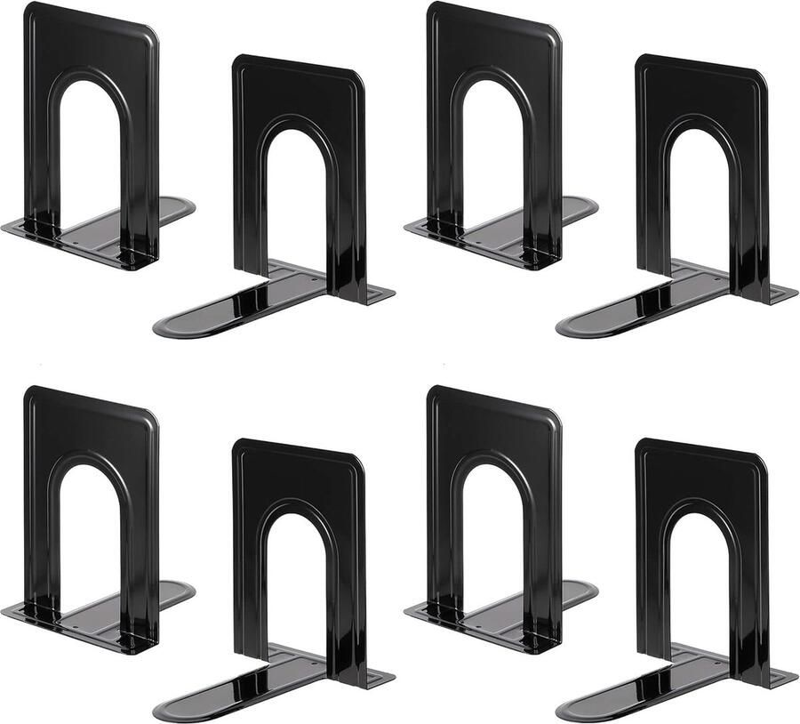 Heavy Duty boekensteunen voor planken antislip basis zwart geweldig voor bibliotheek kantoor thuis school 4 paar