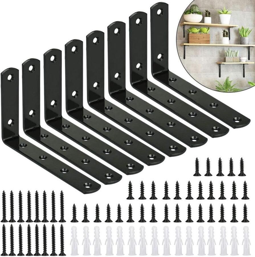 Heavy Duty Metalen Wandplankdragers voor Toepassingen Set van 8