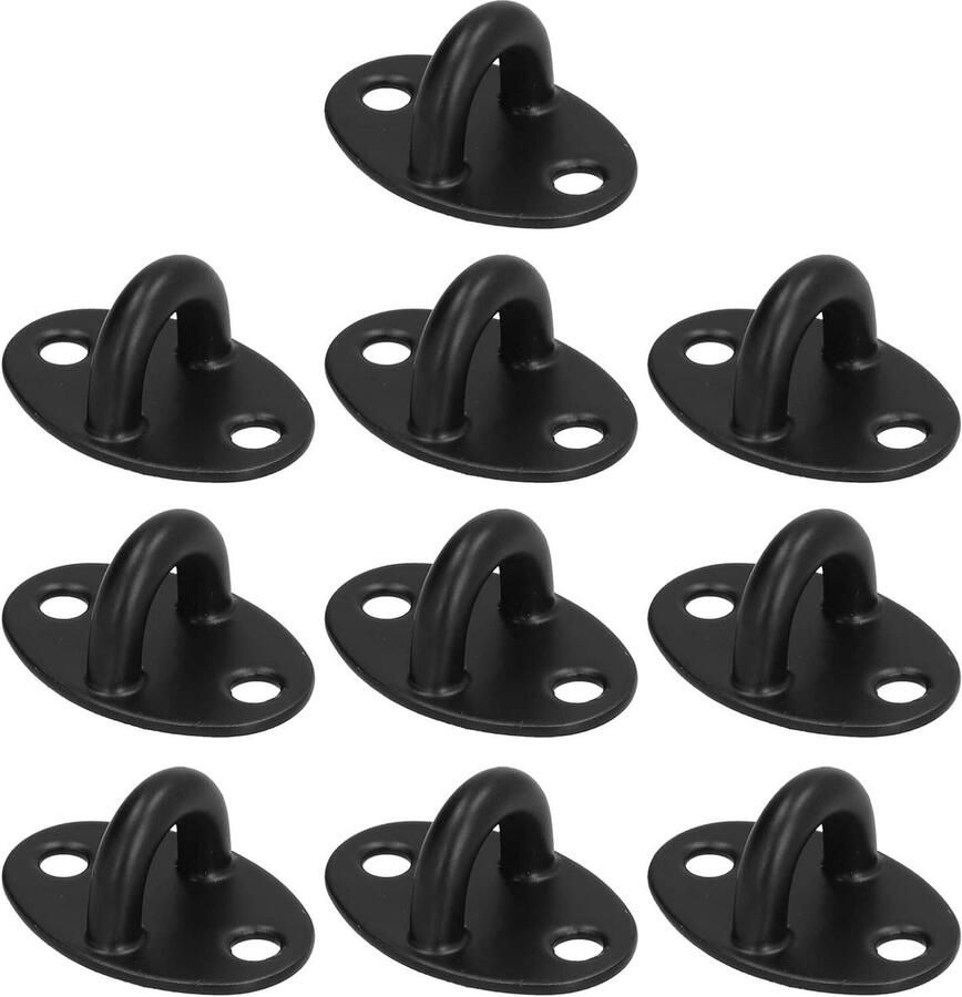 Heavy Duty Pad Oogplaat Niet Ring Haak Zware Pad Oogplaat U Haken Muur Plafond Hangmat Haken Hanger voor Opknoping Schommels Stoelen Hangmatten Zwart