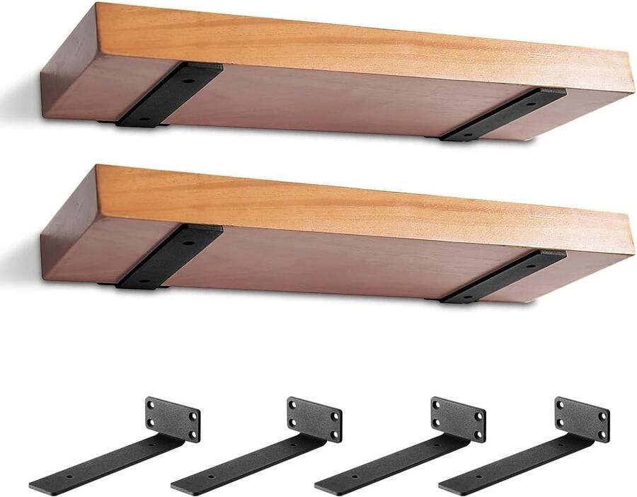 Heavy Duty Plankbeugel Zwevende Plankbeugels Set van 4 Zwart Metaal 8 inch