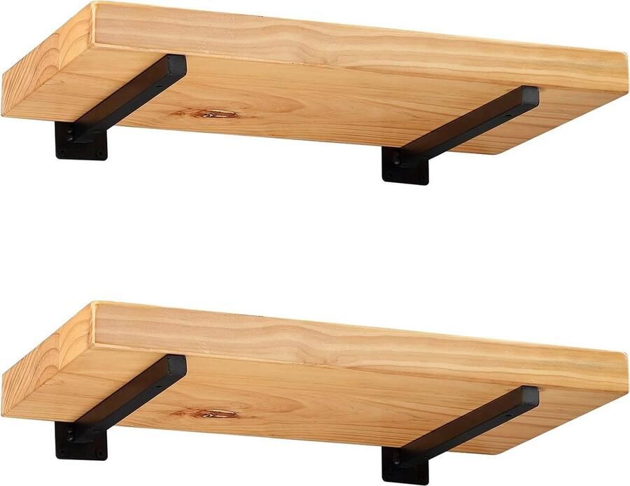 Plankdragers Zwevende wandplanken 4 stuks Zwart Metaal 35 cm