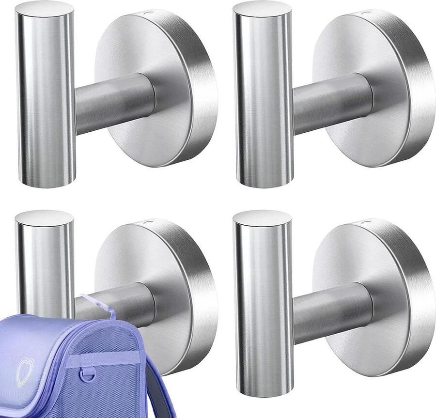 Heavy Duty Roestvrijstalen Kapstokken Wandhaken voor Robes en Tassen met Muurbevestiging Handdoekhanger Gladde Utility Haken voor Sleutels en Kleding
