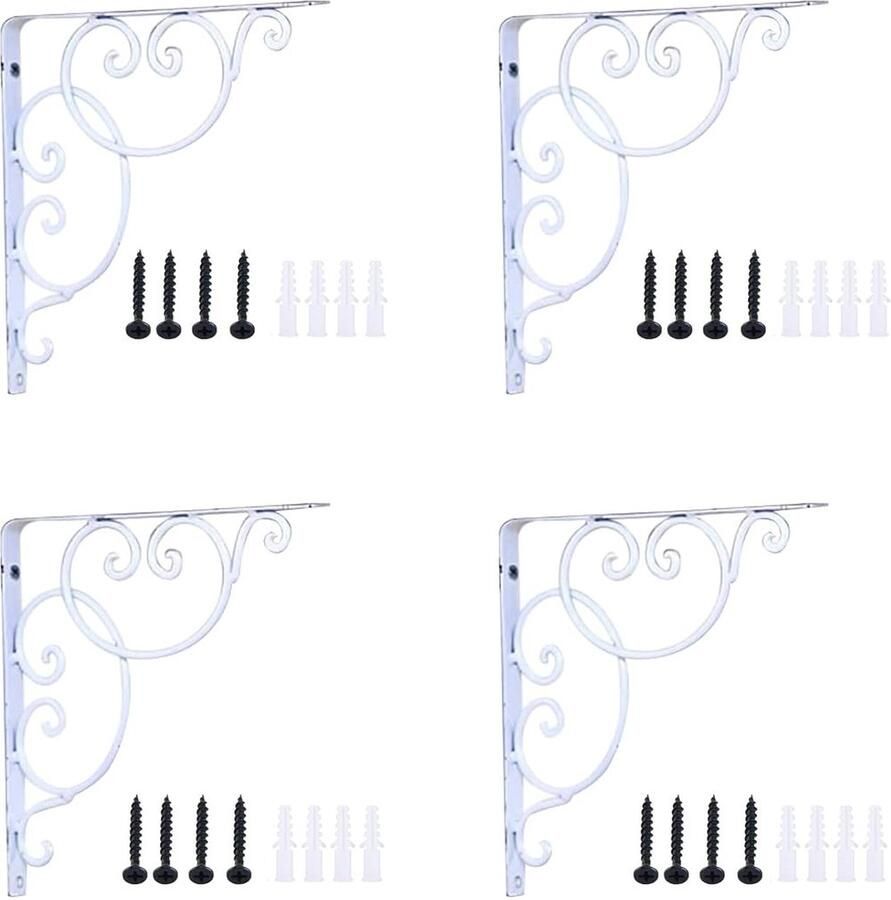 Heavy Duty Wandplankbeugels sterke steun voor wandplanken 2 stuks wit metaal