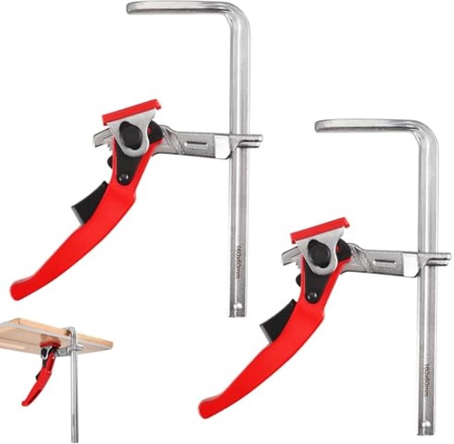 Hefboomklem Tafelklem 2 Stuks Snelspanklem Met 160 mm Capaciteit Ideaal Voor Slijpen Snijden En Tafelmontage