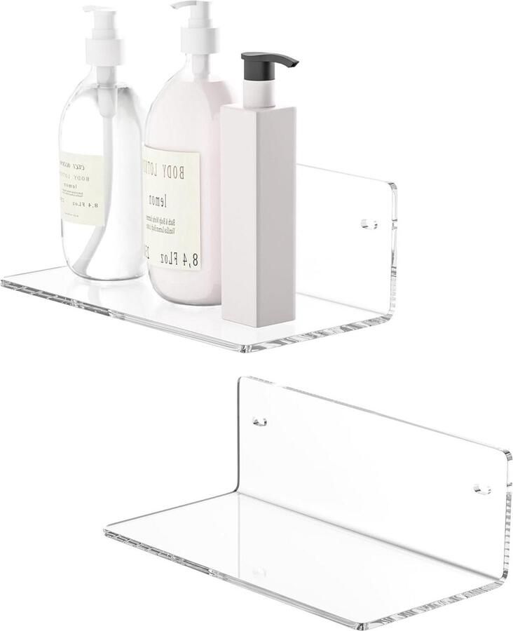 Helder Acryl Wandplank Ruimtebesparend 2 Stuks 20 cm 10 cm Diepte