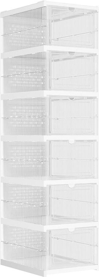 Rootz Living Rootz Helder Witte Schoenenkast Opbergorganisator Stapelbare Dozen PP Plastic PS Plastic 35 5 cm x 25 5 cm x 105 cm