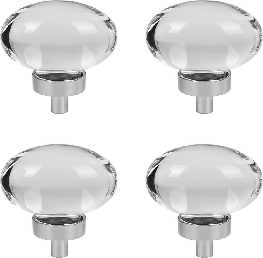 Heldere ronde kristallen knopen 4 stuks 45 mm kunstmatige kristallen kast-buitenknoppen glazen deurgrepen ronde meubelknoppen kast glas schuifdeur lade kristallen handgrepen decoratieve knoppen