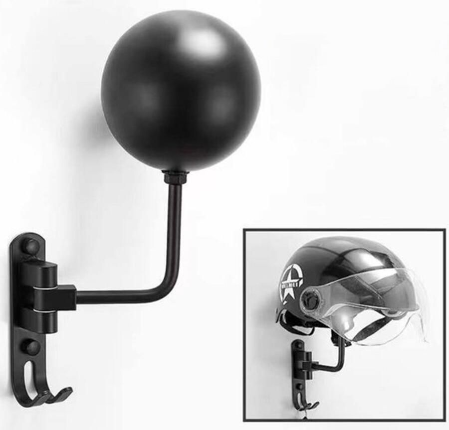 Helmhouder Wandsteun Ophangsysteem Hoedenhouder Displayhouder Helm Kapstok Standaard Incl. Haakjes Essentieel Voor Motorliefhebbers Scooter Brommer Snorscooter Motor Accessoires Voor Motorhelm Fietshelm Baseballhelmen 1 Stuk