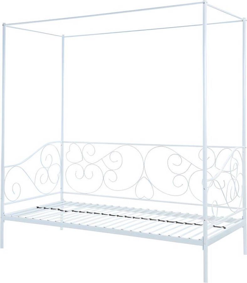 Vente-unique Hemelbed VIVIAN 90x200 cm Wit L 207 cm x H 209.5 cm x D 96 cm