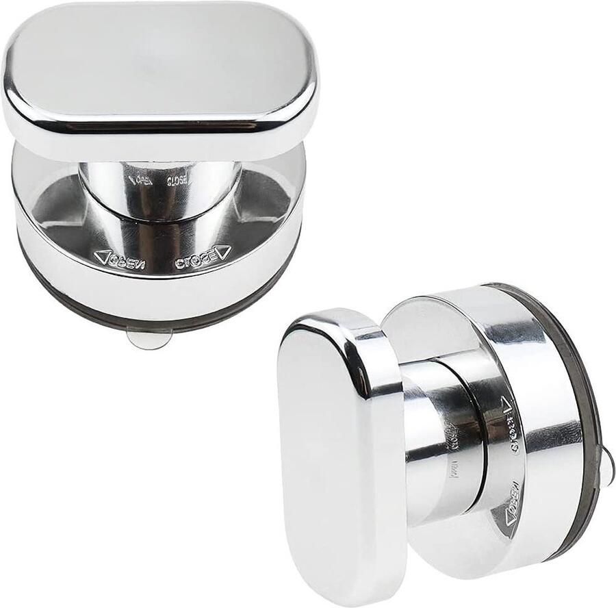 Herbruikbare zuignap handgreep 2 stuks zilver draagbaar mobiliteitshandvat met sterke zuignap glazen deur ladekast kast koelkastdeur balkondeuren