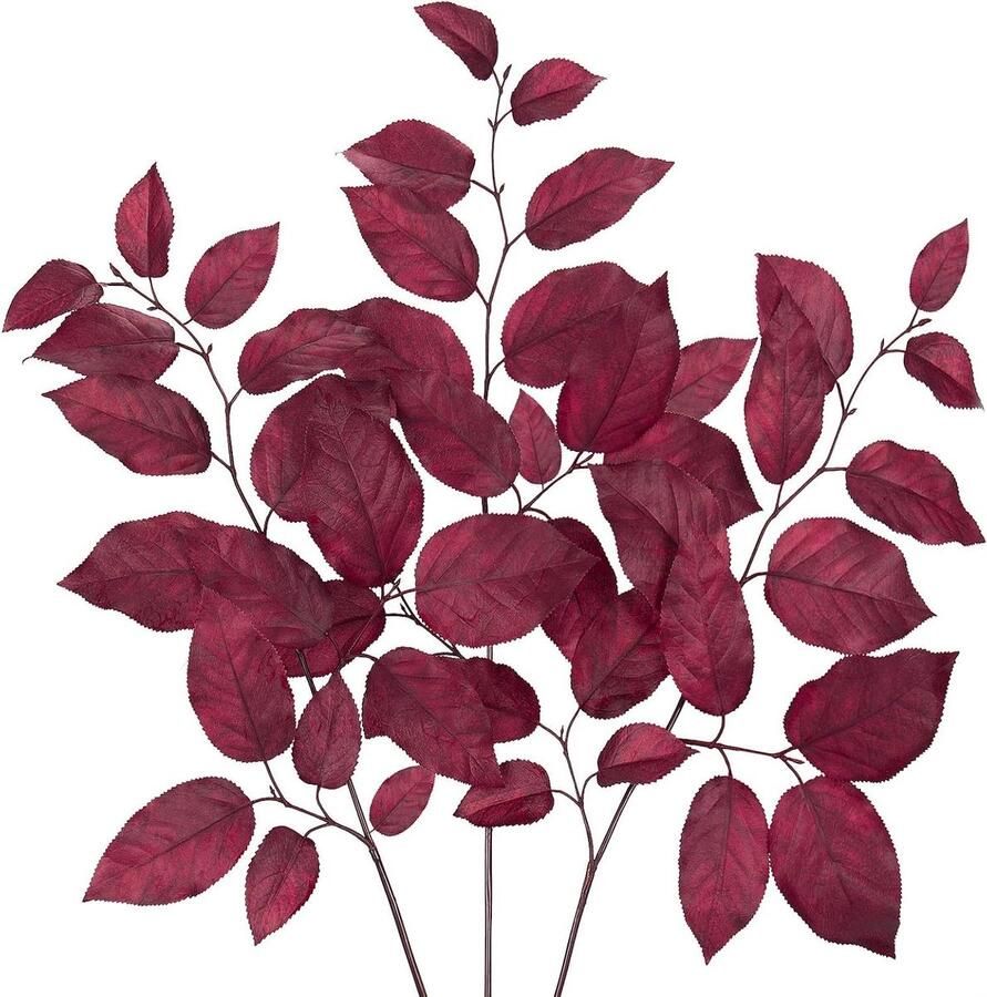 Herfst Bladeren Stengels Kunstmatig Herfst Gebladerte 29.5 Takken Herfst Salal Bladeren Thuis Keuken Boerderij Decor Thanksgiving Tafel Middenstuk Mantle Room Decor Bourgondië