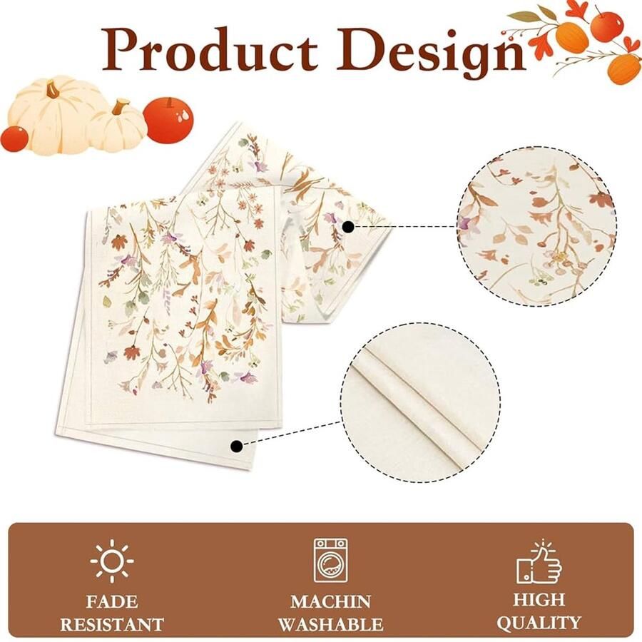 Herfst Tafelkleed Linnen Seizoensgebonden Decor 1 stuk 33 x 183 cm