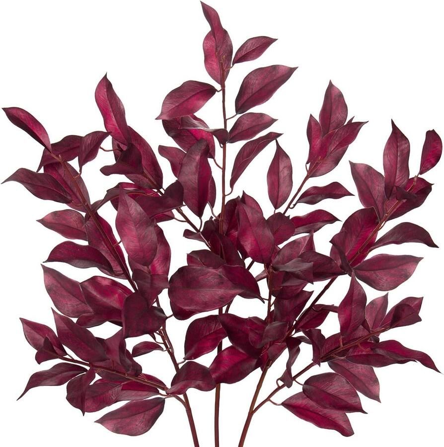 Herfstbladeren stengels lange faux laurierbladeren kunstmatige herfsttakken decoratieve herfst groen Thanksgiving tafel centerpieces