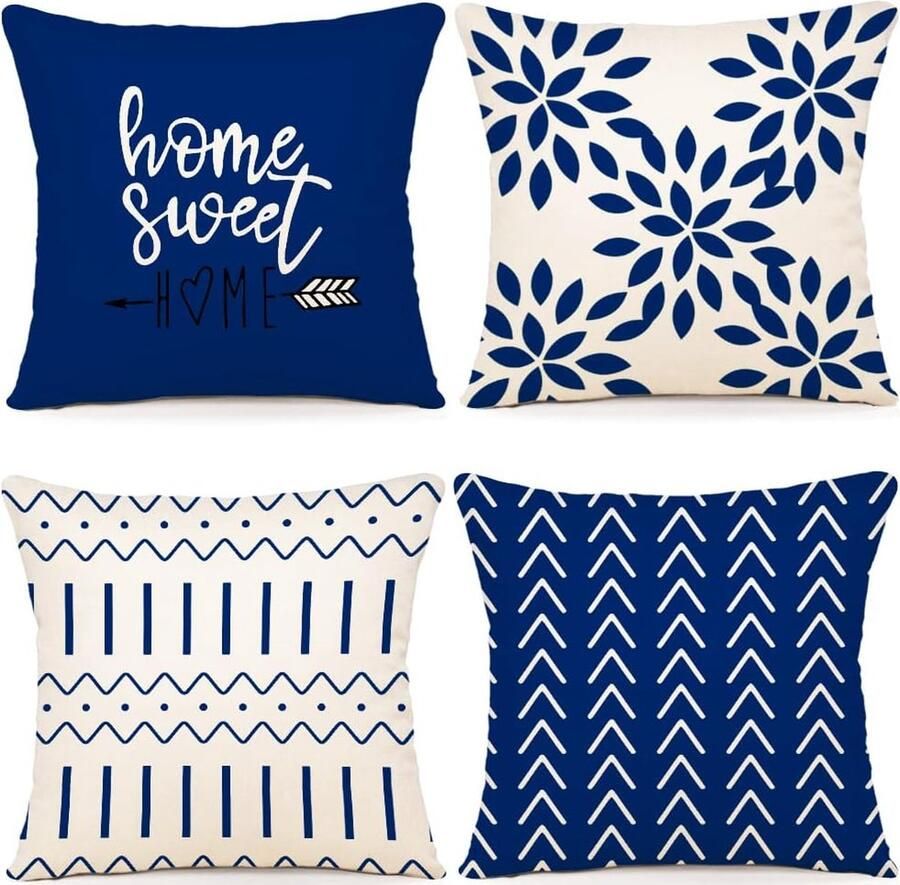 Herfstdecoratie herfst hoes voor sierkussen 45 x 45 cm voordeelset van 4 hallo pompoen herfst decoratieve kussens herfst decoratie voor thuis tuin bank slaapkamer