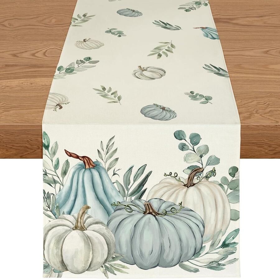 Herfstdecoratie Tafelloper Pompoen en Bladeren 1 stuk 40 x 100 cm Hoogwaardig materiaal