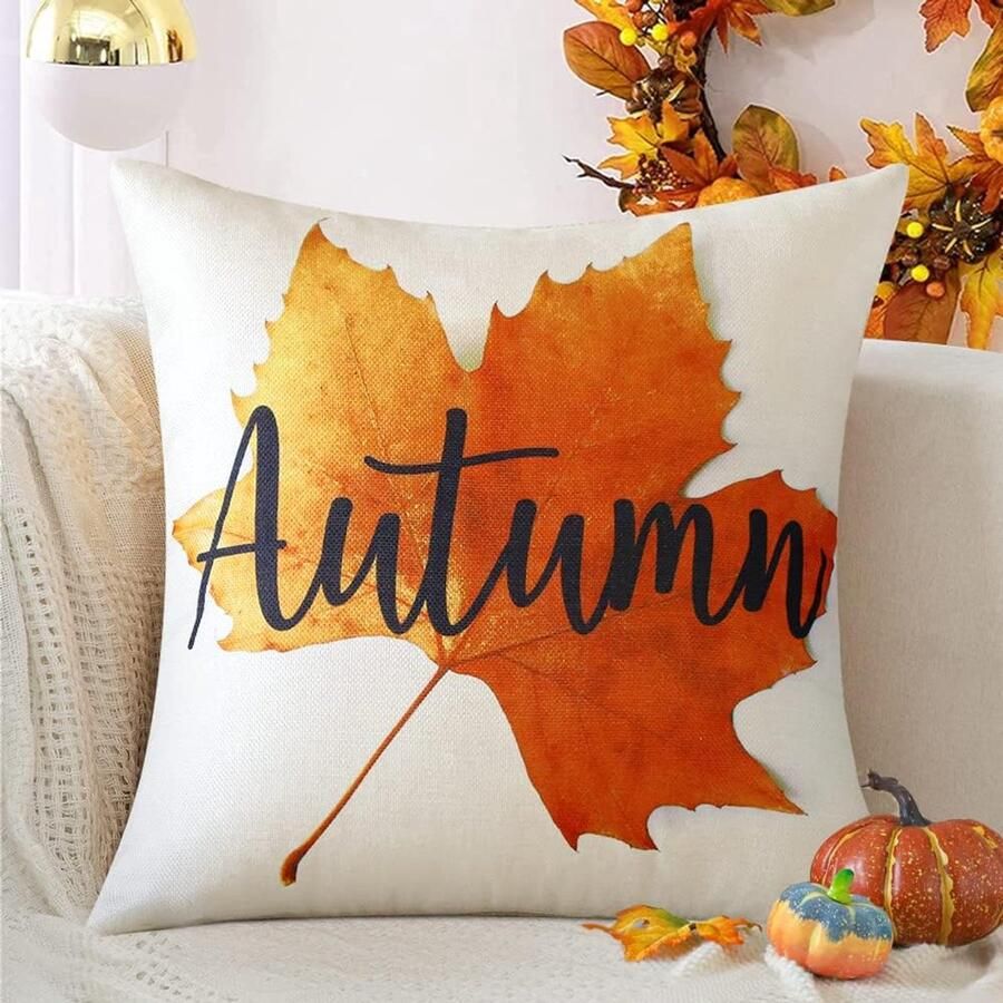 Herfstkussenhoes 45 x 45 cm Decoratieve kussenhoes Herfstdecoratief kussen Bankkussenhoes voor bank Slaapkamer Buiten Boerderij (herfst)