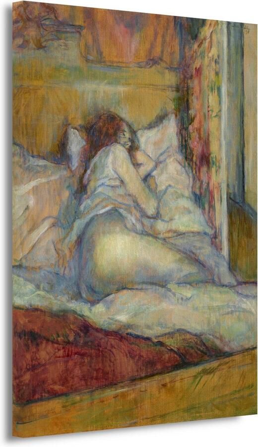 Het bed Henri de Toulouse-Lautrec wanddecoratie Vrouw schilderijen canvas Oude meesters Wanddecoratie klassiek Muurdecoratie canvas Slaapkamer wanddecoratie 75x100 cm