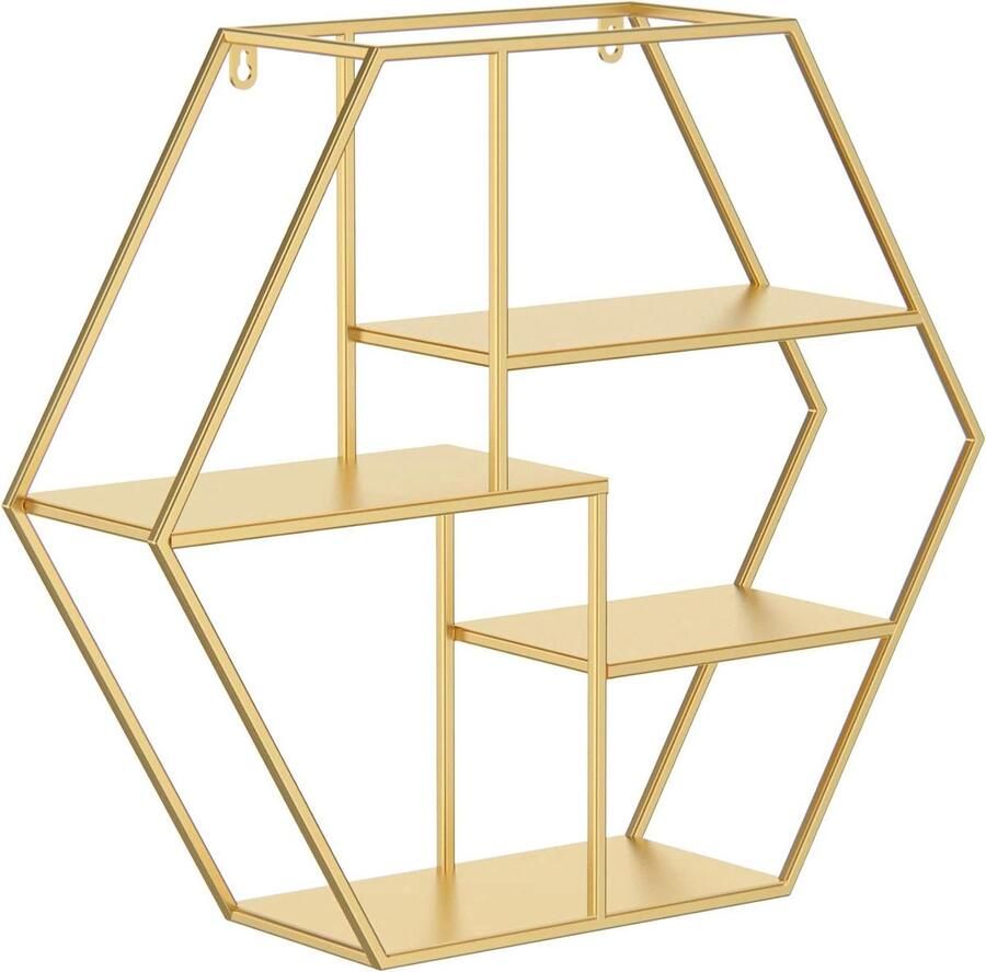 Hexagon Wandrek Goud Wanddecoratie 1 stuk Metaal