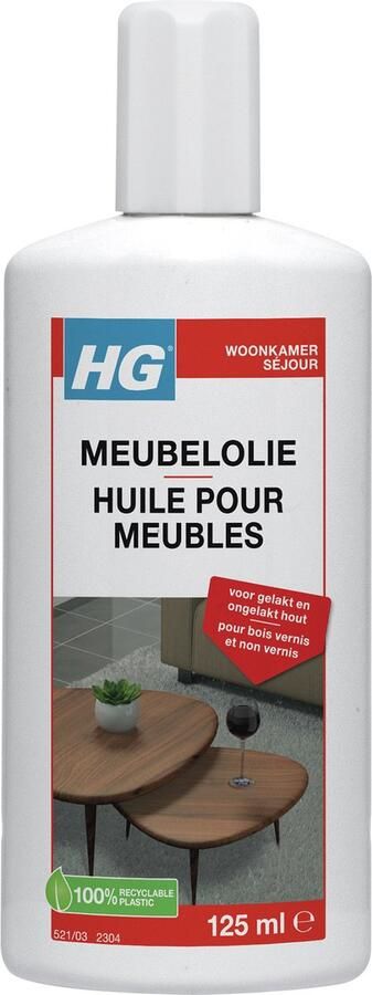 HG meubelolie eiken 125ml voor gelakt en ongelakt hout voor eiken mahonie en kersen