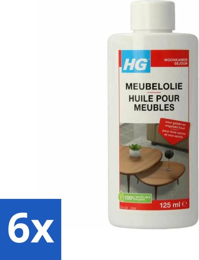 HG Meubelolie Eiken 140 ml Voordeelverpakking 6 stuks