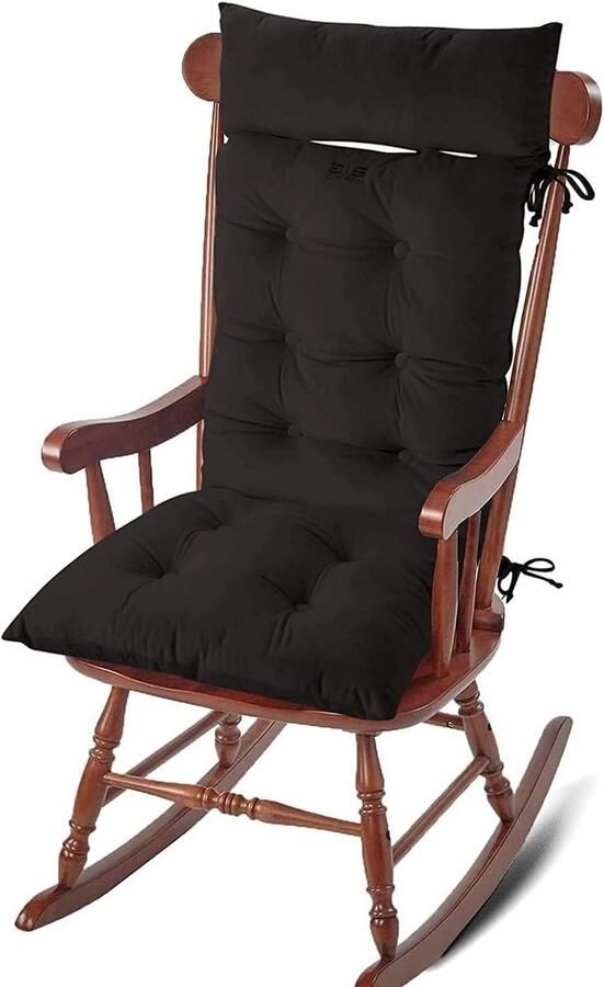 High Back Cushion Soft Garden Chair Seat with 8cm Thick Low Back Cushion for Home Office Chair Car Garden Chair Black