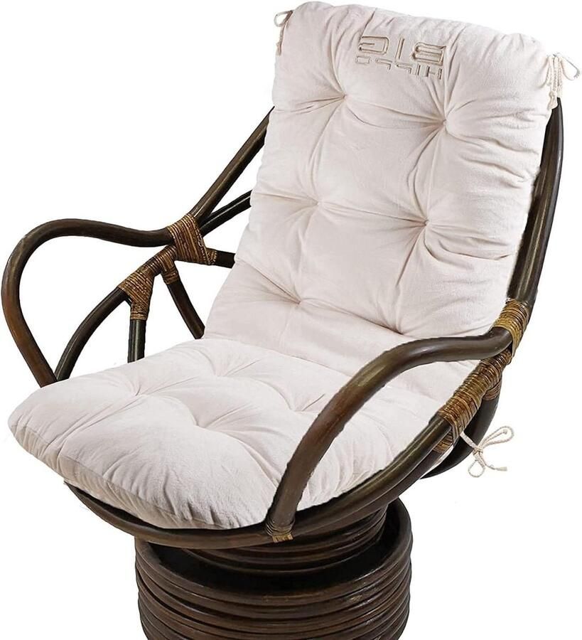 High Back Cushion Soft Seat Cushion 8cm Thick Back Cushion Low Back Cushion for Home Office Chair Car Seat Garden Chair Beige