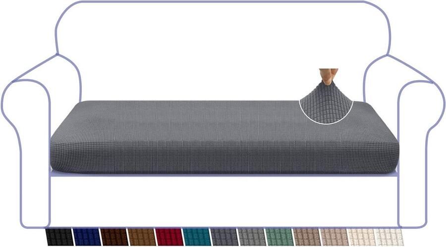 High Stretch bankovertrek superzacht 3-zits grijs jacquard spandex