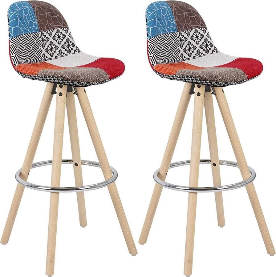 Rootz Living Rootz Highlights Barkruk Model Joyce Designer Kruk Tegenstoel Comfortabele zitting duurzame constructie eenvoudig onderhoud Hout linnen metaal 96 5 cm x 38 5 cm x 33 cm