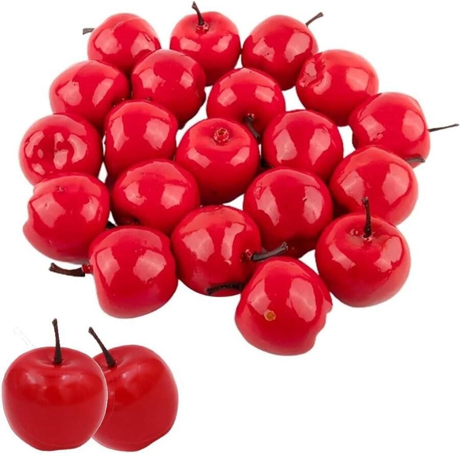 Hoe vind je deze nieuwe titel voor je : 20 stuks mini-kunstappels rode realistische model-rekwisieten voor thuis keuken tafel en feestdecoratie
