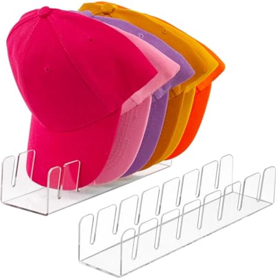 Hoed Organizer voor 14 Petten (2-Pack) Transparante Acryl Cap Stand