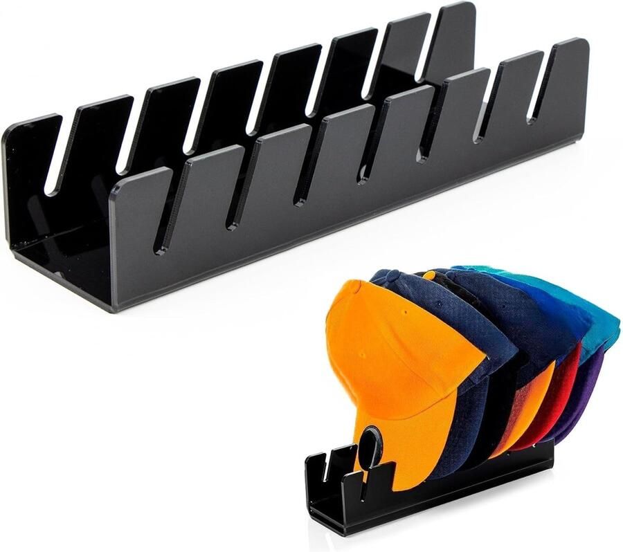 Hoedenhouder Cap houder acryl hoedenstandaard opslag basecap houder desktop baseballcaps organizer voor de presentatie van honkbalpetten kan worden opgeborgen 7 hoeden opbergen zwart