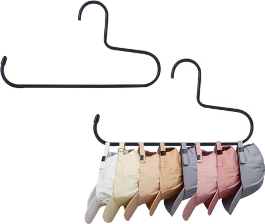 Hoedenrek Organizer voor baseballcaps Set van 2 metalen hoedhouders voor kast Ruimtebesparende hoedenhangers voor tot 20 caps Antislip hoedenhangers voor opbergruimte