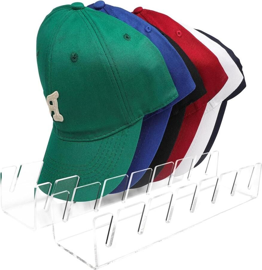 Hoedenstandaard voor honkbalpetten Acryl hoed organizer voor 2 stuks Geschikt voor huizen slaapkamers kledingkasten kaptafels en kantoren Kan 14 petten opbergen kledingkasten slaapkamer