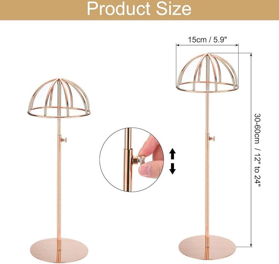 Hoedhouder Verstelbaar en Antislip Set van 4 Roestvrij staal