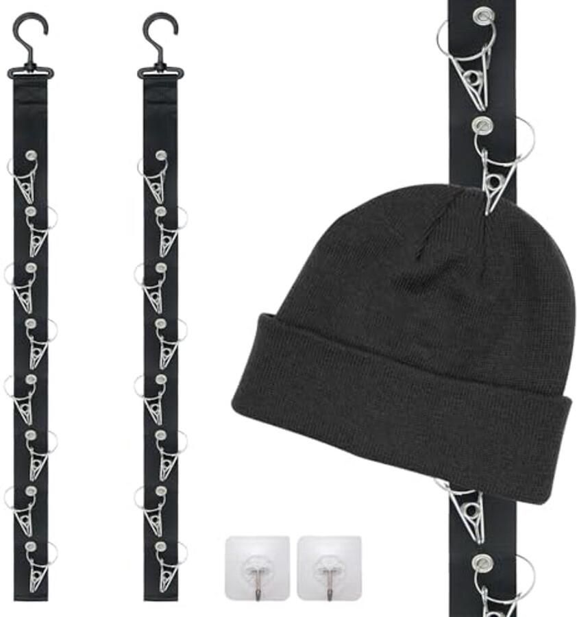 Hoedhouder wandorganizer voor hoeden sjaals en kleding 360 graden draaibaar