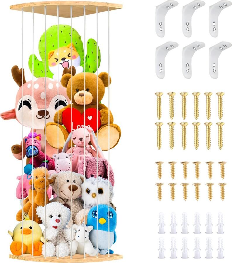 Opbergrek – Hoek opbergplanken Wandplanken Hangende Opberger – Kinderkamer accessoires Kinderkamer decoratie Opbergnet voor knuffels – Organizers – Opbergers -Opbergmand kinderkamer – Speelgoedkist speelgoed