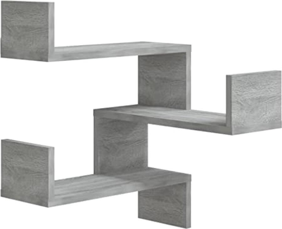 Hoek Wandplank van Hout 40x40x50cm Decoratieve Opslagoplossing voor Woonkamer Slaapkamer en Keuken