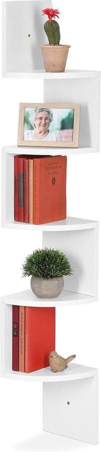 Hoek wandrek ruimtebesparend 1 stuk wit MDF